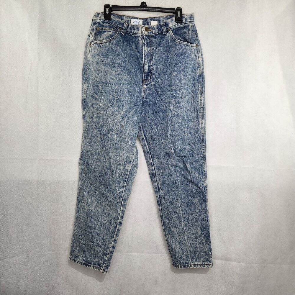 Chic Jeans Womens 20 Petite High Waist Acid Wash Tapered USA Made Vintage